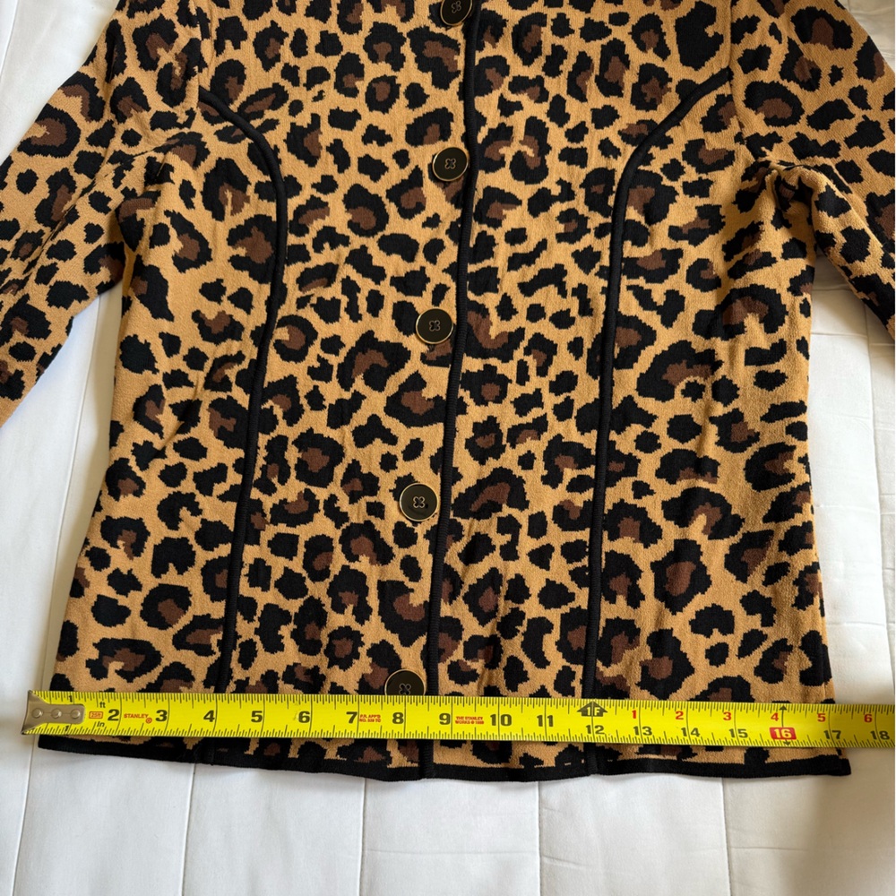Jones New York Signature Leopard Print Cardigan - Picture 6 of 8